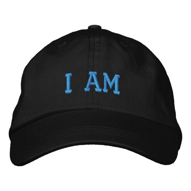 Motivierend bin ich Zitat Türkis Black Bestickte Baseballkappe (Vorderseite)