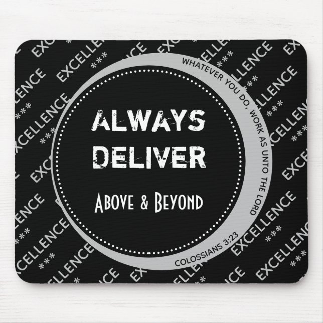 Motivierend Black Gray Custom LIEFERT IMMER Mousepad (Vorne)