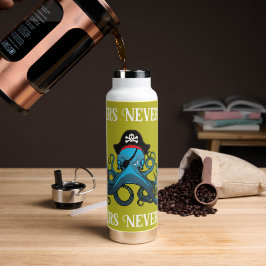Motivierend Blaues Grinsen-Oktopus-Pirate Trinkflasche
