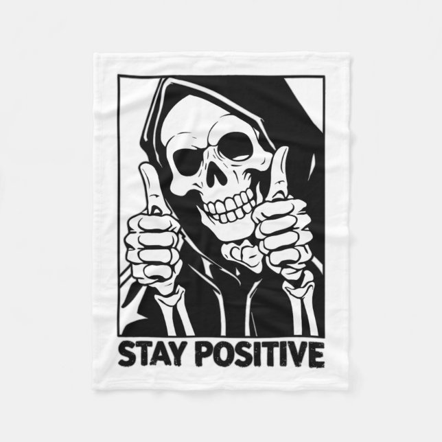 Motivierend Bleibe positive Skeletton Grim Sensenm Fleecedecke (Vorderseite)
