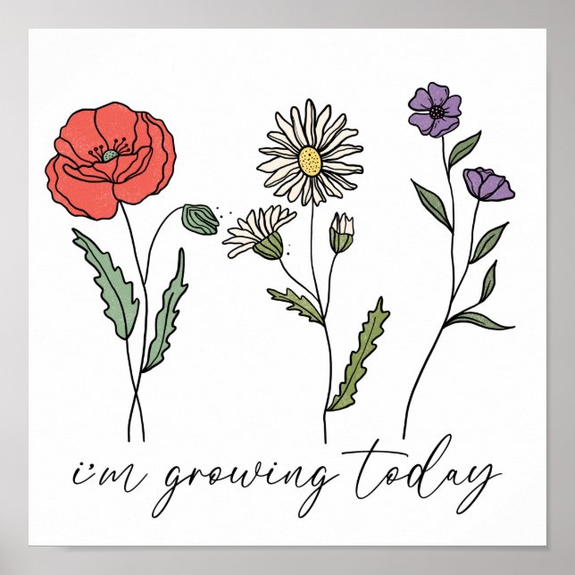 Motivierend Blume mit Blumenmuster auf Inspiration Poster (Vorne)