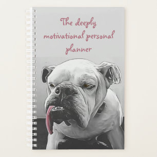 Motivierend Bulldogge Schwarz-weiß rosa Foto Planer