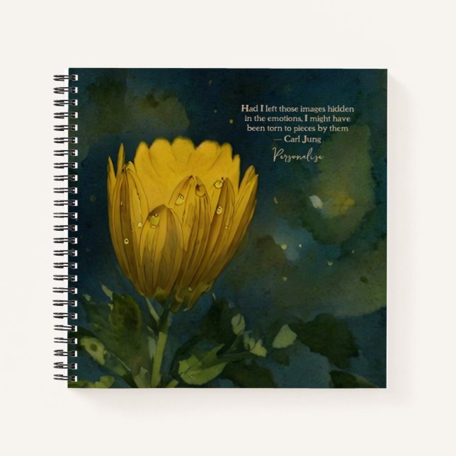 Motivierend Carl Jung Quote Yellow Blume Journal Notizbuch (Vorderseite)