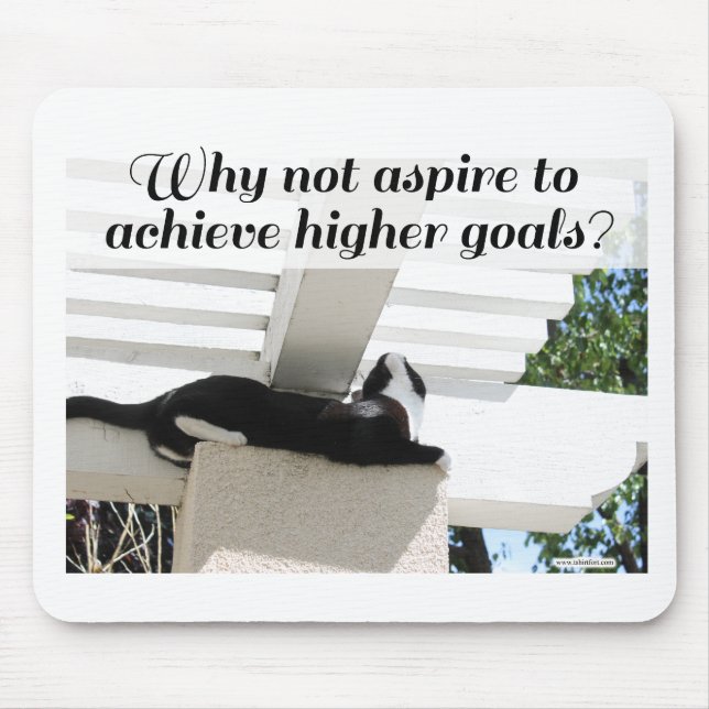 Motivierend Cat-Foto-Zitat für höhere Ziele Mousepad (Vorne)