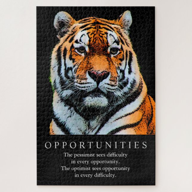 Motivierend Chancen Sprichwort Zitat Tiger (Vertikal)