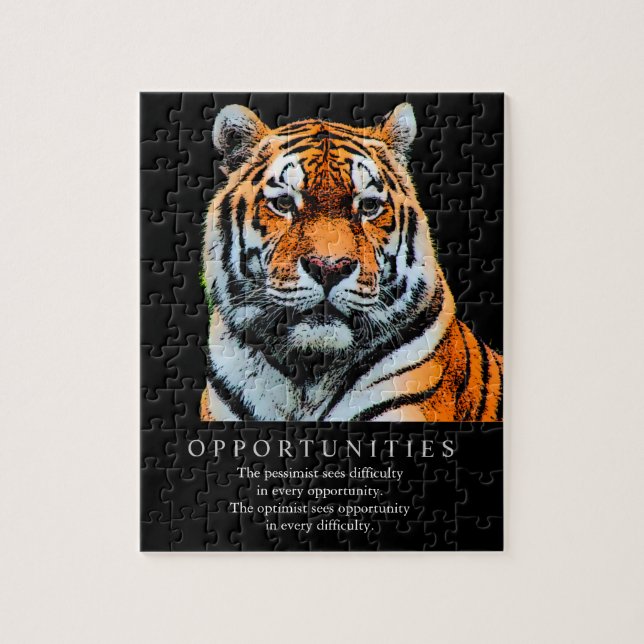 Motivierend Chancen Sprichwort Zitat Tiger (Vertikal)