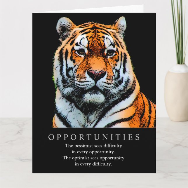 Motivierend Chancen Sprichwort Zitat Tiger Karte (Vorderseite)