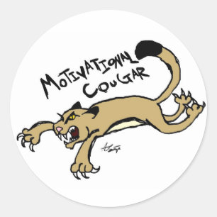 Motivierend Cougar-Aufkleber Runder Aufkleber
