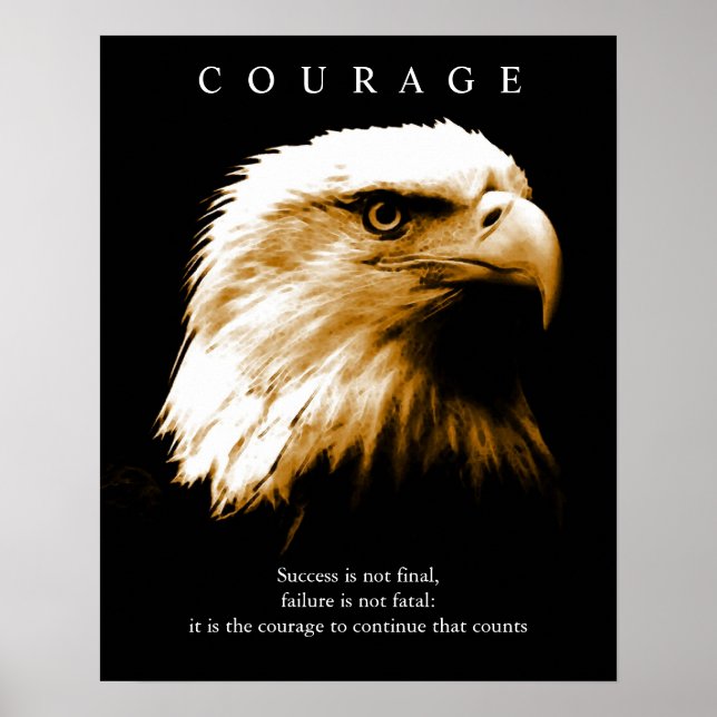 Motivierend Courage Bald American Eagle Poster (Vorne)