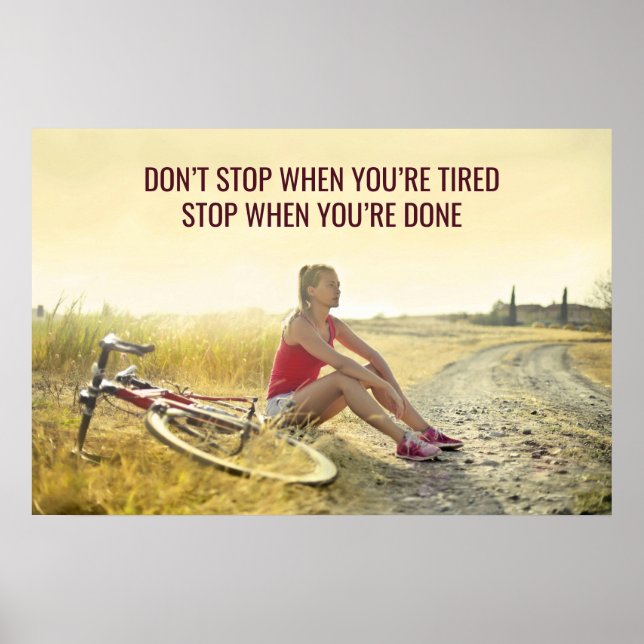 Motivierend Cycling Print - individuell anpassbare Poster (Vorne)