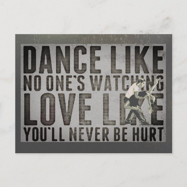 Motivierend Dancing Couple Slogan Postkarte (Vorderseite)