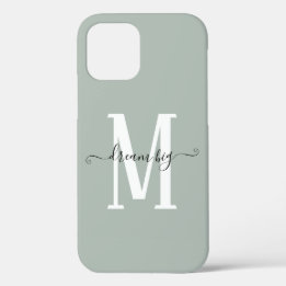Motivierend Dream Big Monogram Initial Sage Case-Mate iPhone Hülle