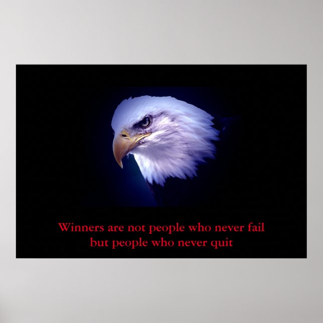 Motivierend Eagle Eyes Gewinner geben nie auf Poster (Vorne)