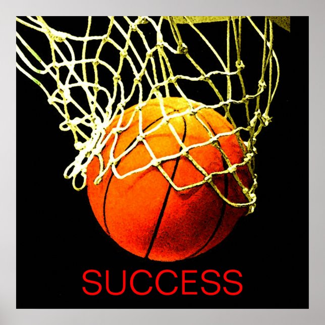 Motivierend Erfolg Basketball Poster (Vorne)