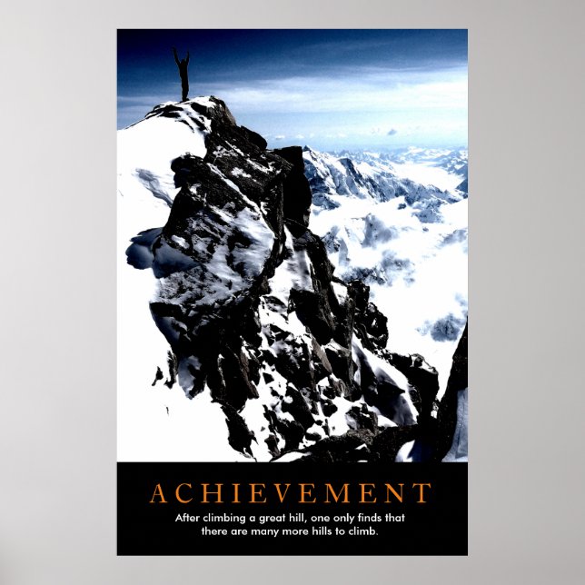 Motivierend Erfolgshirger an der Spitze Poster (Vorne)