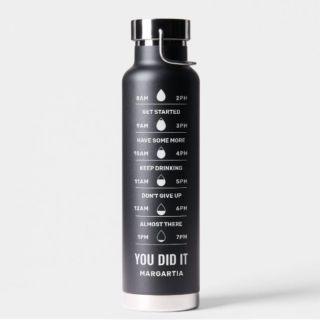 Motivierend Erinnerung Ihr Name Minimalistisch Sch Trinkflasche (Links)