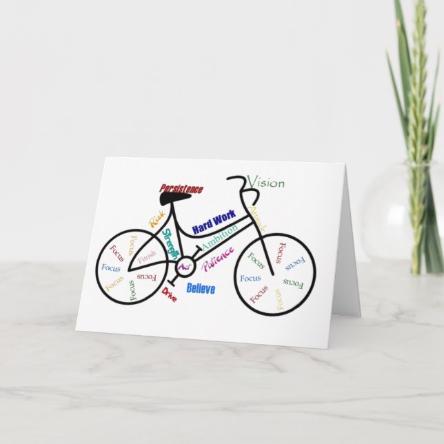 Motivierend Fahrrad, Fahrrad, fahrend, Sport, Karte (Vorderseite)
