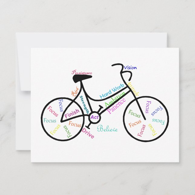 Motivierend Fahrrad, Fahrrad, Fahrrad, Sport, Hobb Karte (Vorderseite)