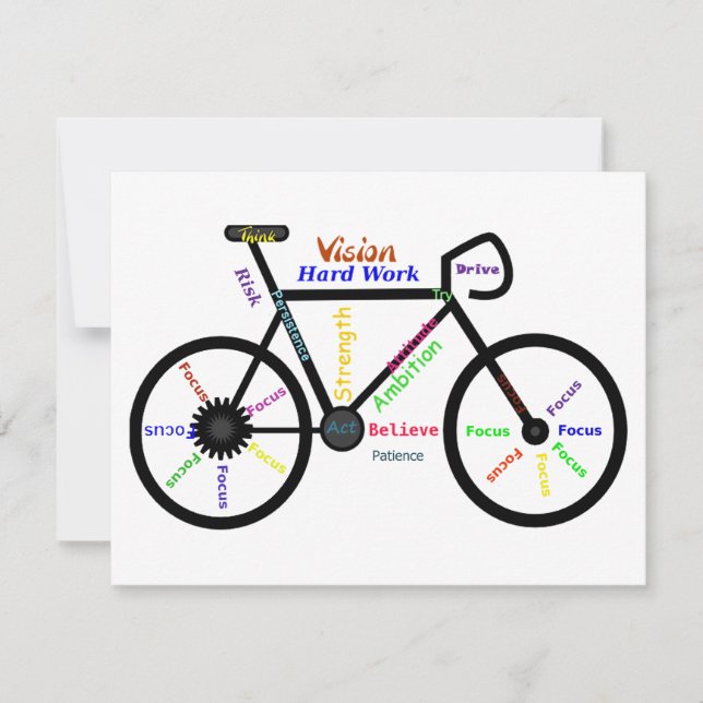Motivierend Fahrrad, Fahrrad, Fahrrad, Sport, Hobb Karte (Vorderseite)