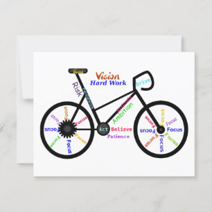 Motivierend Fahrrad, Fahrrad, Fahrrad, Sport, Hobb Karte