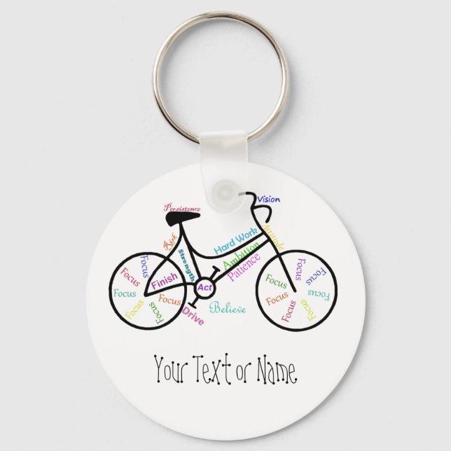 Motivierend Fahrrad, Fahrrad, Fahrrad, Sport, Hobb Schlüsselanhänger (Vorderseite)