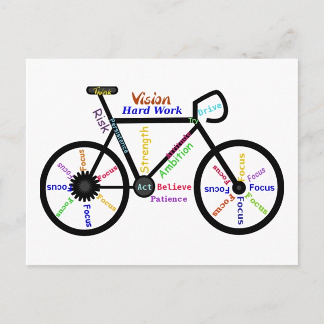 Motivierend Fahrrad, Fahrrad, Sport Postkarte (Vorderseite)