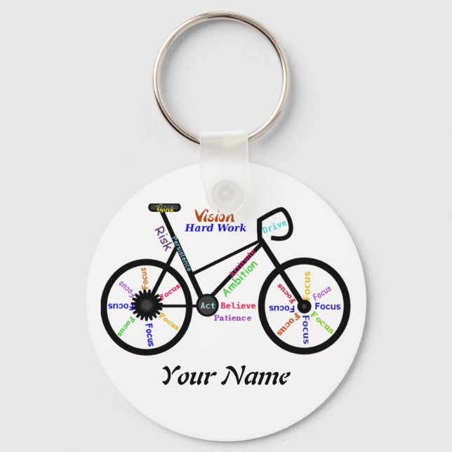 Motivierend Fahrrad, Fahrrad, Sport Schlüsselanhänger (Vorderseite)