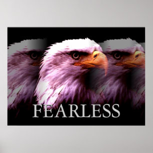 Motivierend Fearless American Bald Eagle Poster