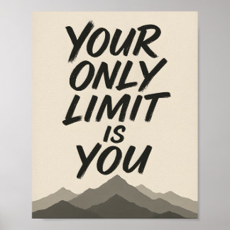 Motivierend | Fette Typografie & Bergkunst Poster