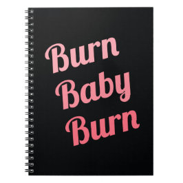 Motivierend Fitness Brennen Baby Black Pink Notizblock