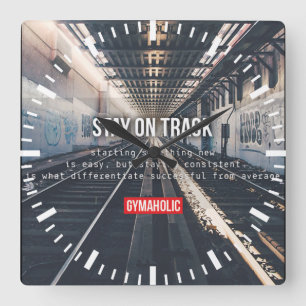 Motivierend Fitness Quadratische Wanduhr