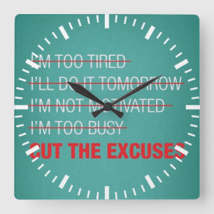 Motivierend Fitness Quadratische Wanduhr