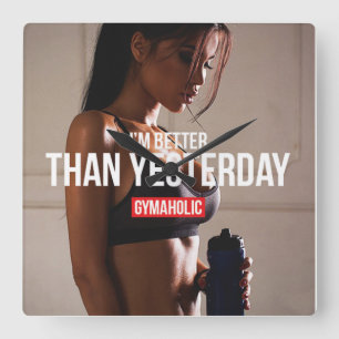 Motivierend Fitness Quadratische Wanduhr