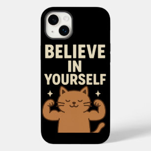 Motivierend Flex Cat - "Glaube an dich selbst" Case-Mate iPhone 14 Plus Hülle