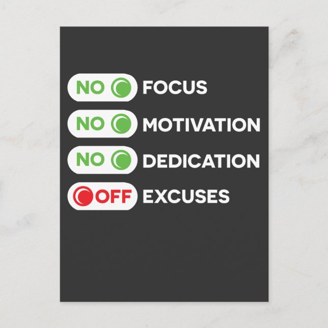 Motivierend Fokusmotivation Dedication Exceptions  Postkarte (Vorderseite)