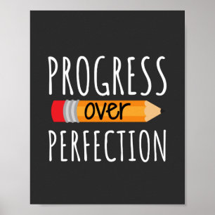 Motivierend Fortschritt über Perfektion Poster