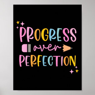 Motivierend Fortschritt über Perfektion zurück zum Poster