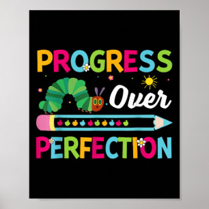 Motivierend Fortschritt über Perfektion zurück zum Poster