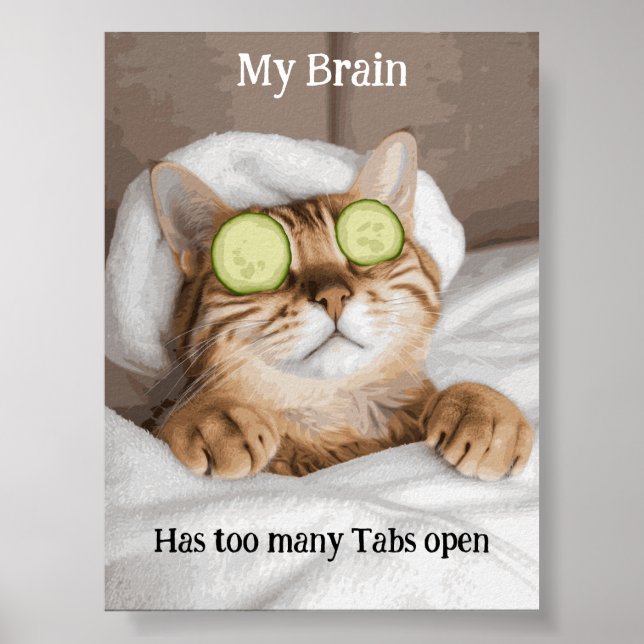 Motivierend Funny Inspiration Cat Poster (Vorne)