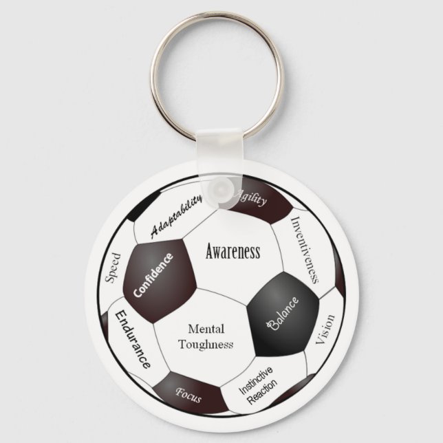 Motivierend Fußballspiel, Sportwörter Schlüsselanhänger (Vorderseite)
