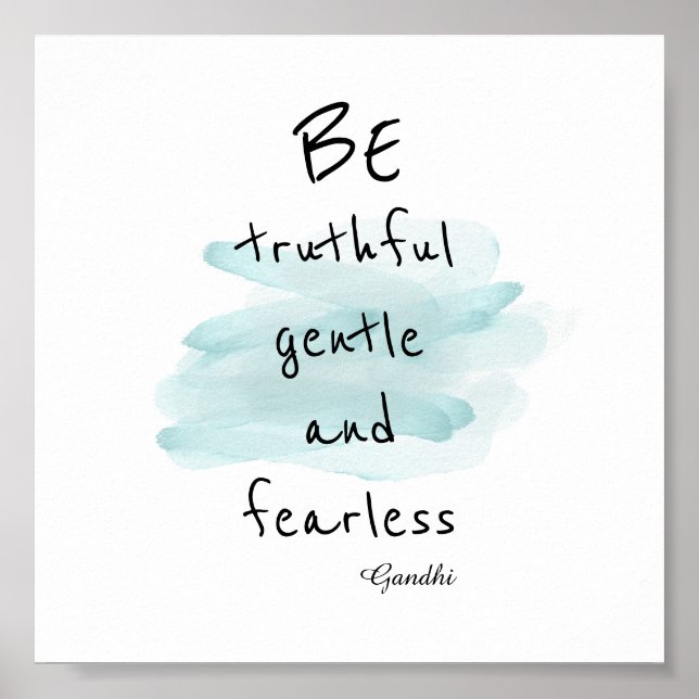 motivierend Gandhi Zitat Poster Aquarell Stil (Vorne)