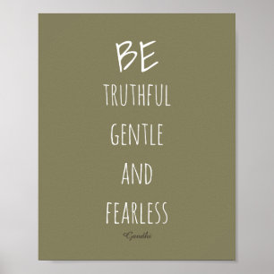 motivierend Gandhi Zitat Poster wahrheitsgetreu se