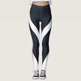 Motivierend geometrische Streifen, blau-weiß und r Leggings