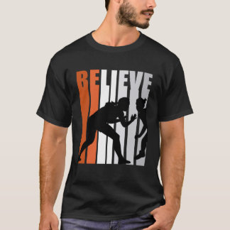 Motivierend Girls Wrestling Frauen glauben Orange T-Shirt