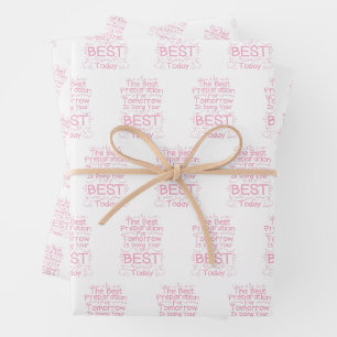 Motivierend Girls-Zitat - Ihr Bestes heute Geschenkpapier Set