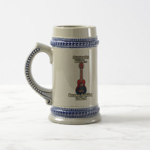 motivierend Gitarrenwörter für Gitarrist Bierglas