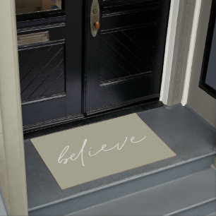 Motivierend Glaube Script Sage Green Fußmatte