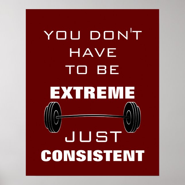 Motivierend Gym Workout Fitness Zitat Poster (Vorne)
