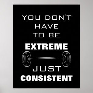 Motivierend Gym Workout Fitness Zitat Poster