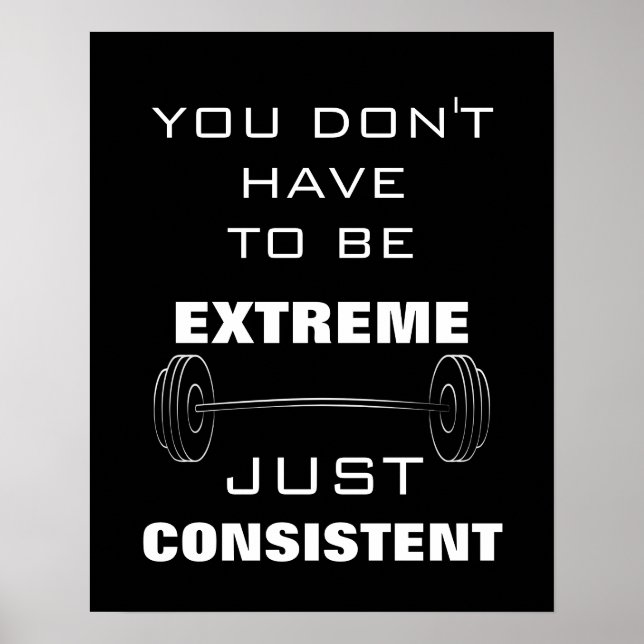Motivierend Gym Workout Fitness Zitat Poster (Vorne)